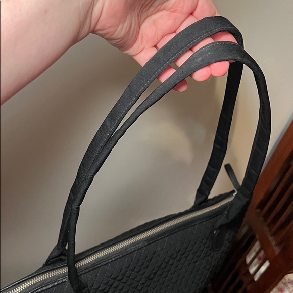 Vera Bradley Black Quilted Small Tote Bag Purse - Picture 3 of 9